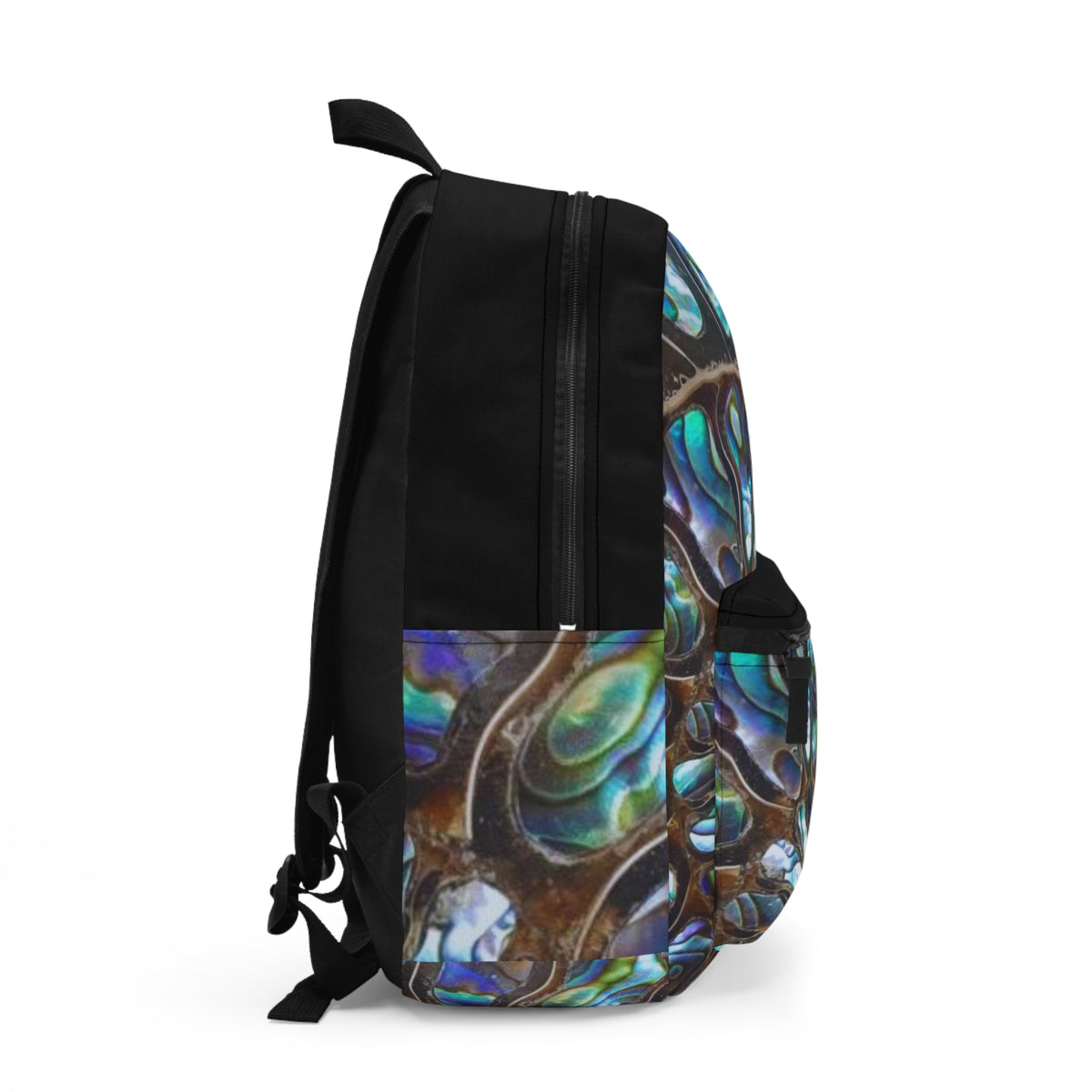 Tropical Backpack  / Ammonite and Abalone, Black