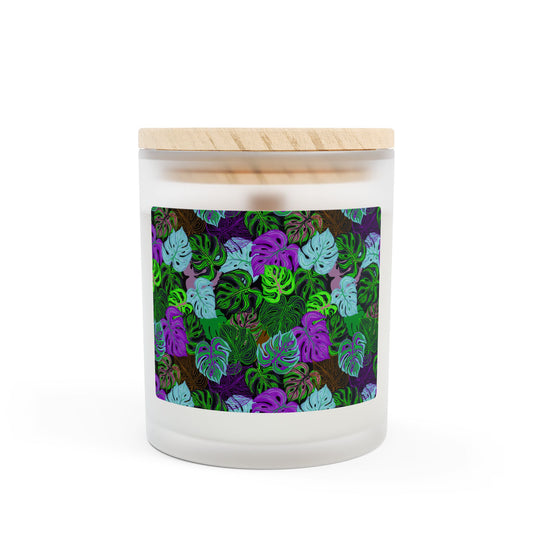 Frosted Glass Candle, 11oz - Monstera Party