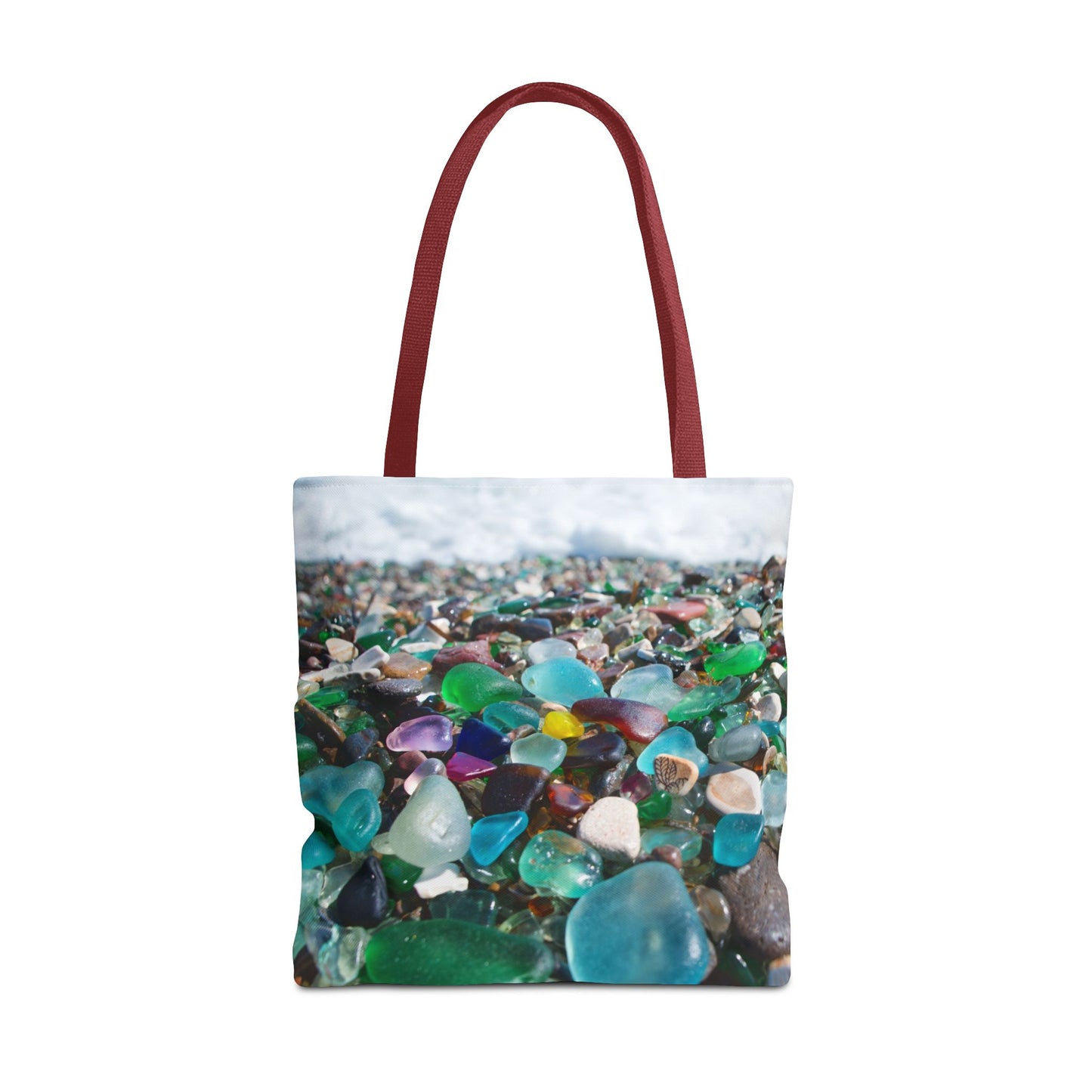 Beach Glass Tote Bag - Colorful Coastal Design, 3 Sizes