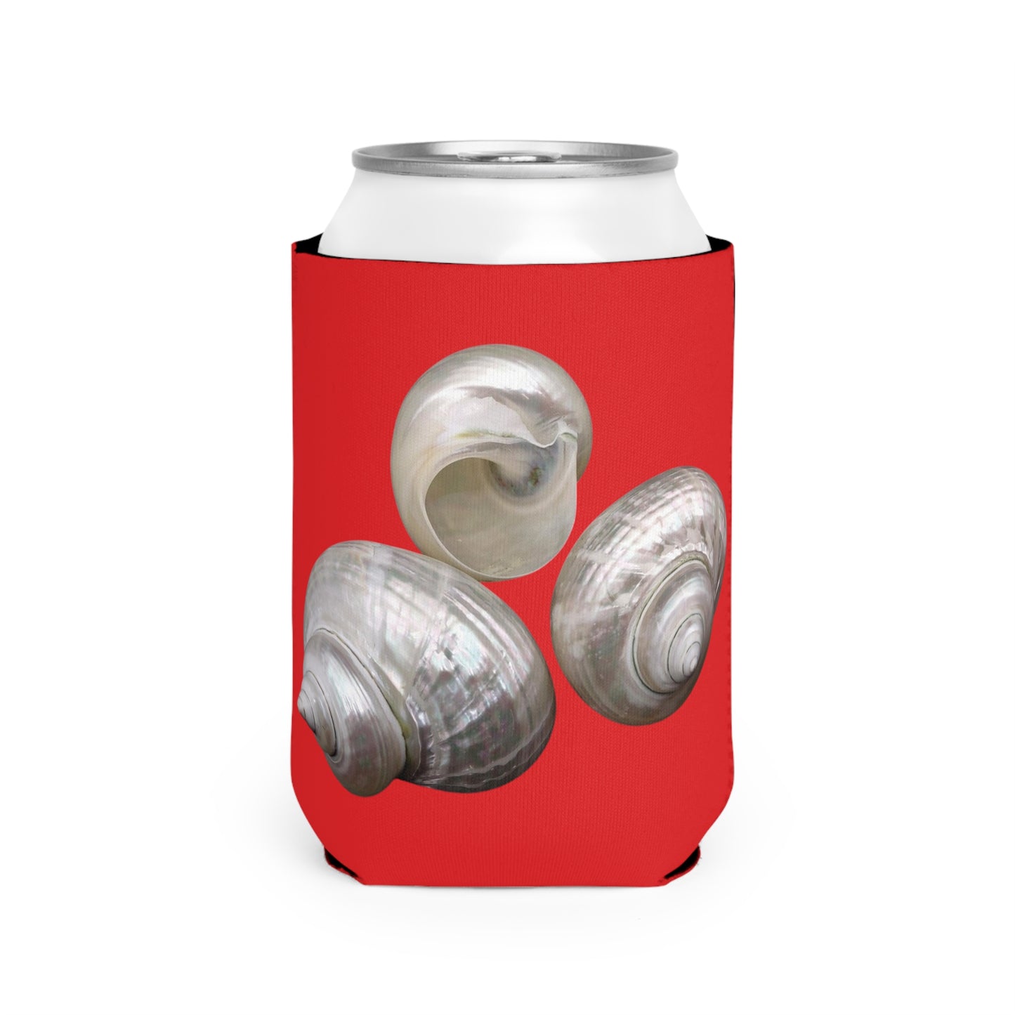 Three Nautilus Shells/Red Cooler Sleeve - Perfect for Outdoor Picnics