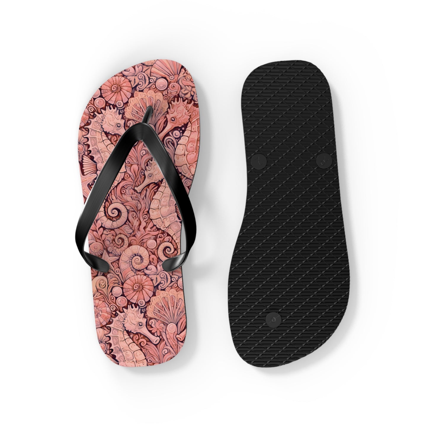 Flip Flops - Seahorses/Red