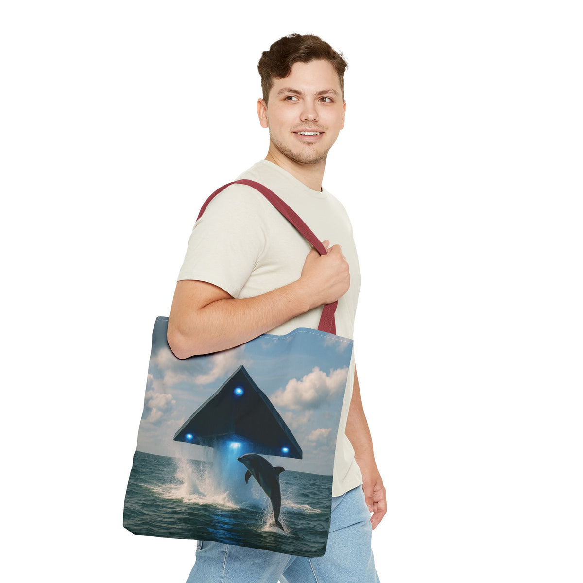 UFO and Dolphiin Tote Bag - 3 Sizes