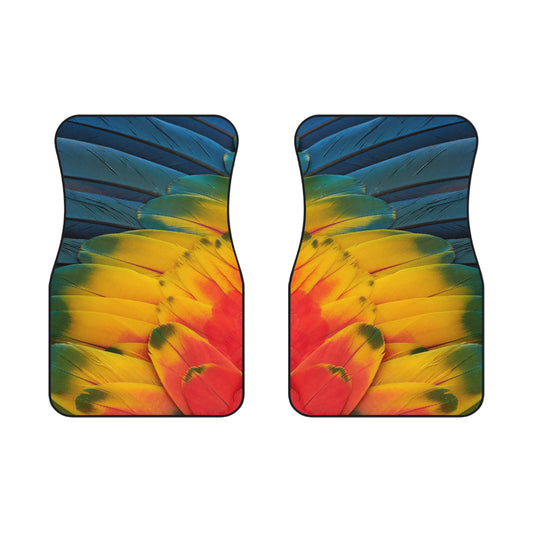 Tropical Macaw Feathers Front Car Mats - SET of 2