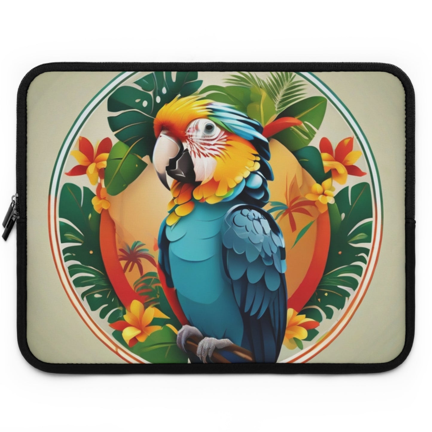 Tropical Laptop Sleeve, 5 Sizes - Perfect for Bird Lovers & Students / My Pet Parrot