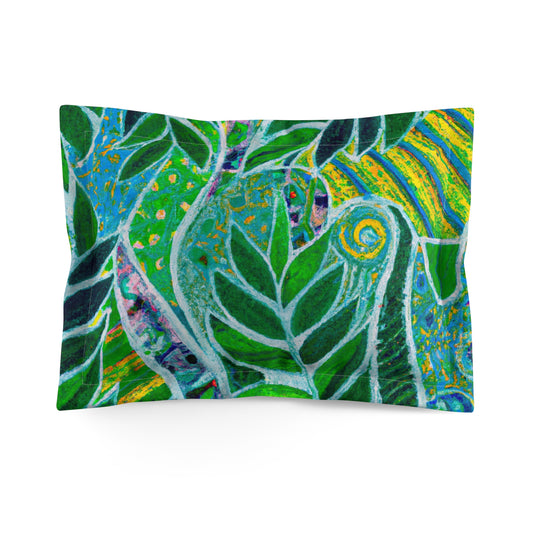 Microfiber Pillow Sham, 2 Sizes | Tropical Vibes for Relaxation / Amazon Whimsy, Green