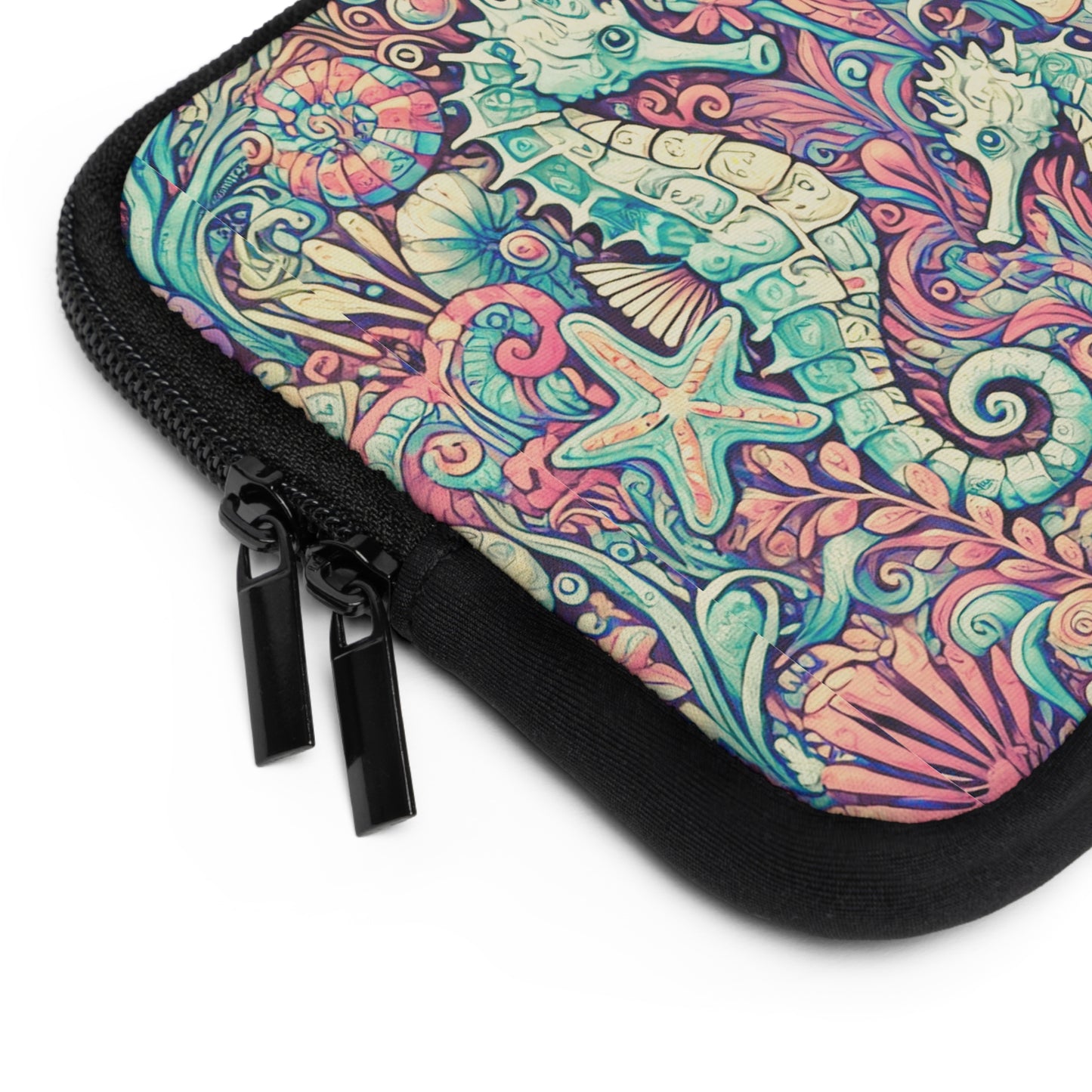 Tropical Laptop Sleeve, 5 Sizes - Perfect for Beach Lovers & Students / Seahorses, Retro