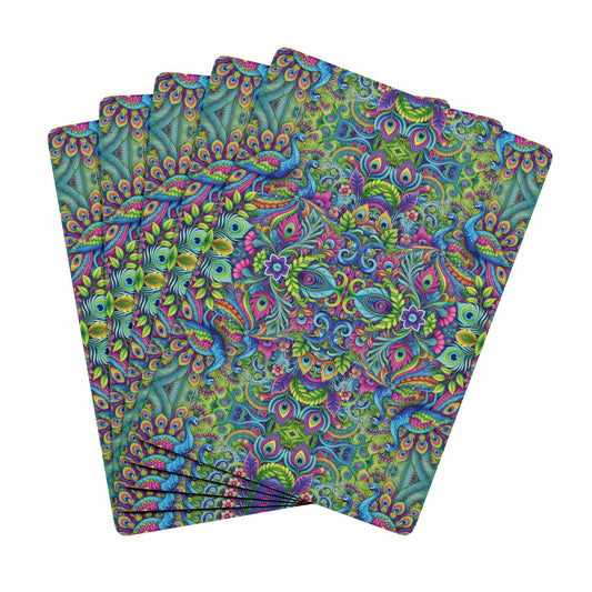 Poker Playing Cards - Peacock Prism, Macro