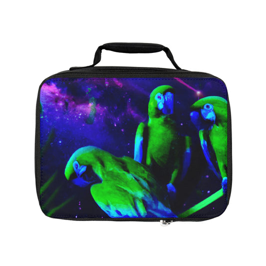 Galactic Parrots Lunch Bag - Eco-Friendly Insulated Tote, Adult and Child Lunchbox / Perfect for Picnics, Beach Outings