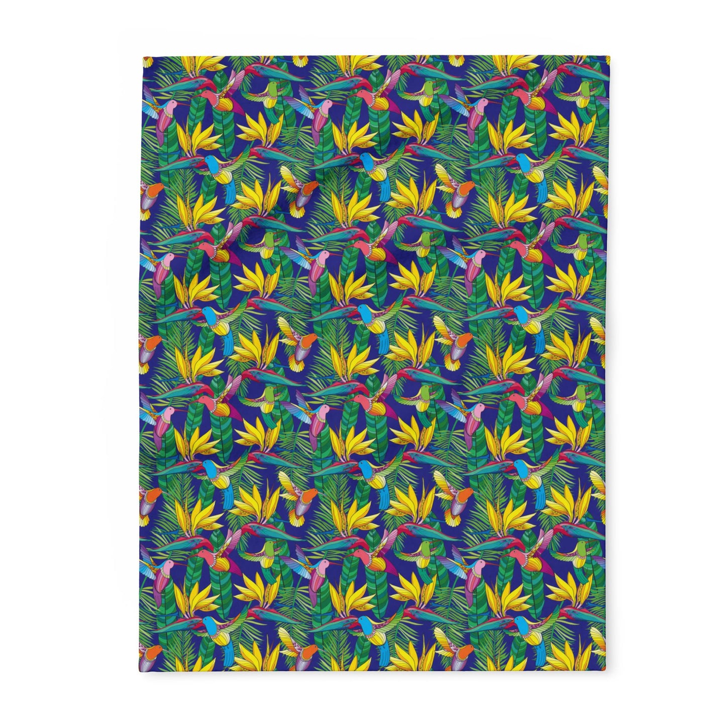 Bird of Paradise Fleece Blanket - Colorful Tropical Design