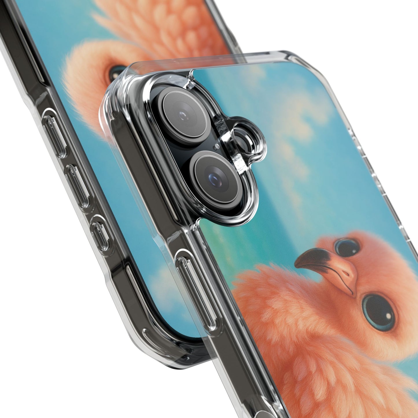 Baby Flamingo Magnetic Clear Phone Case, Many Models