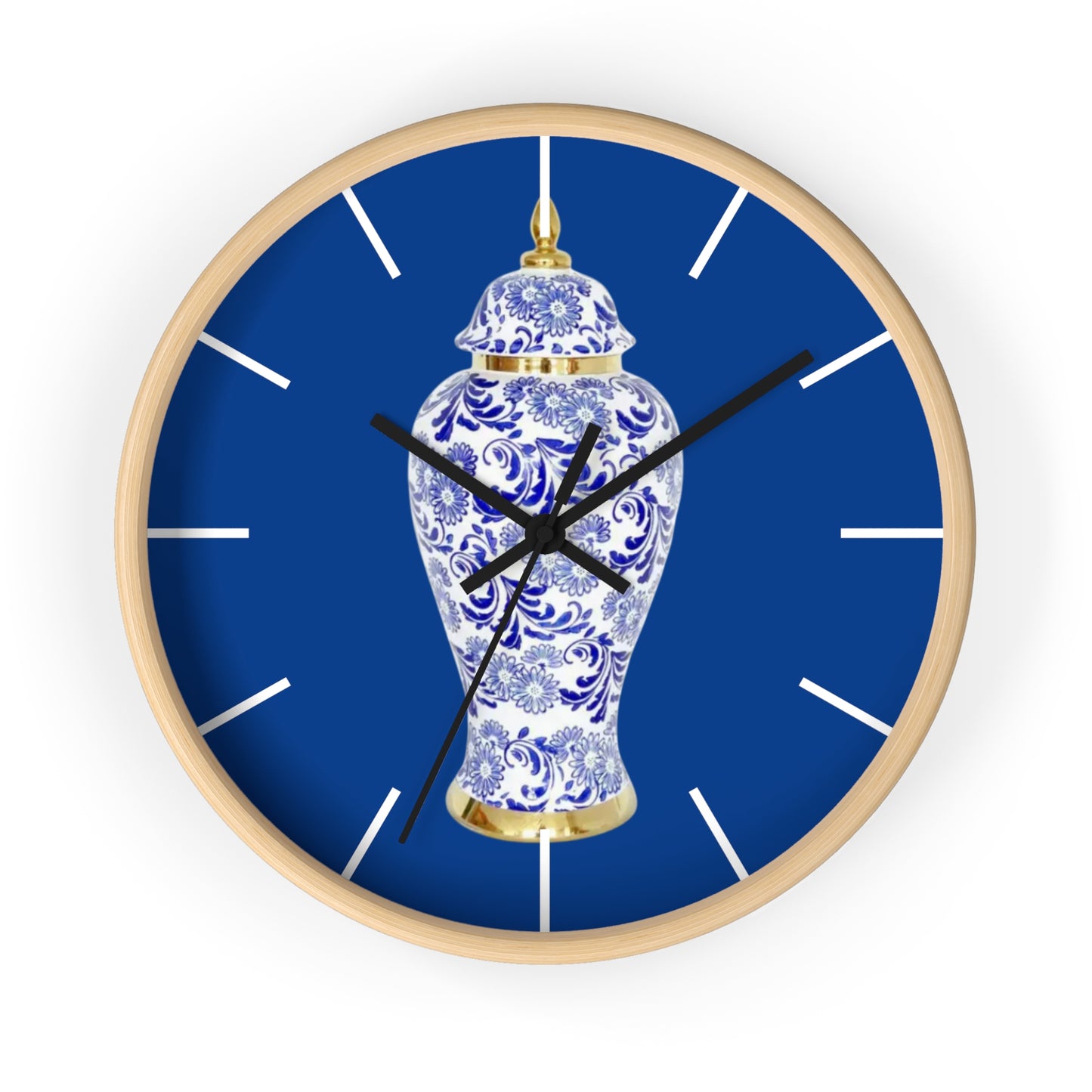 Wall Clock, Blue & White Ginger Jar, Hands/Base Variants