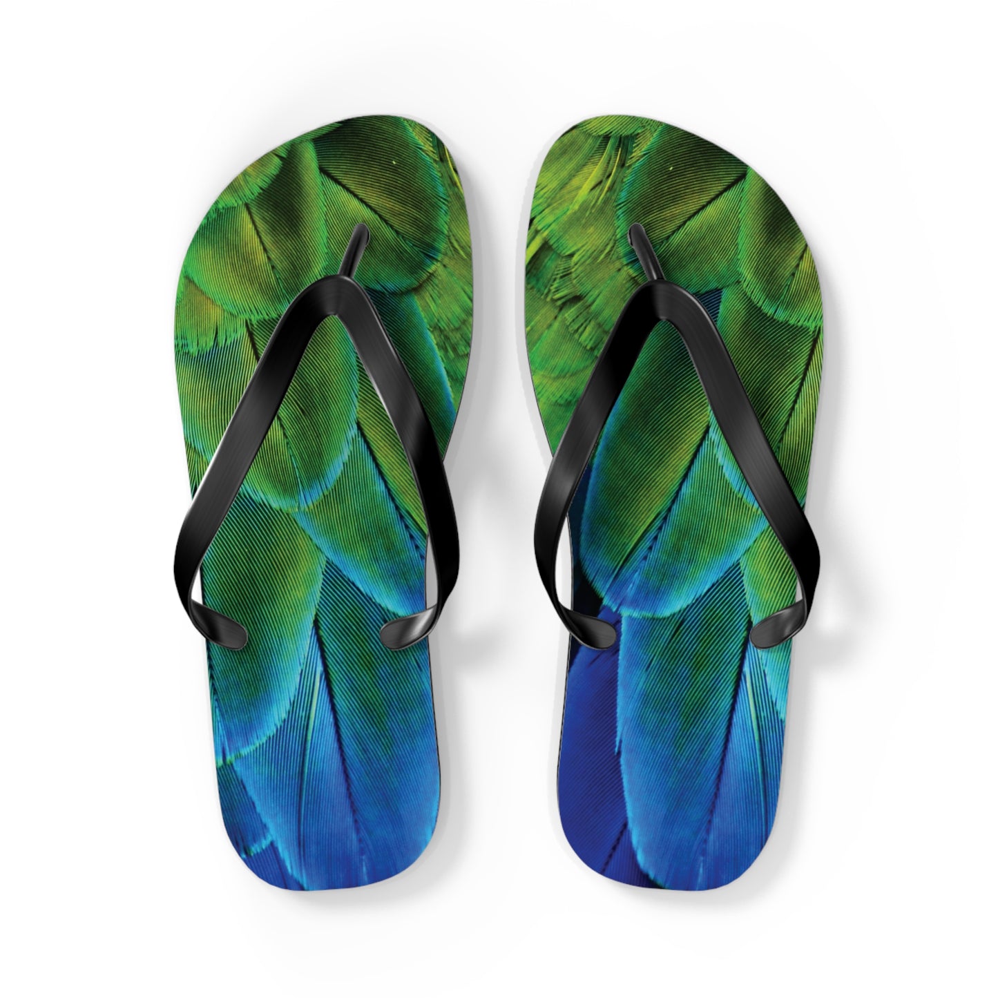 Flip Flops - Shimmering Peacock Plumes