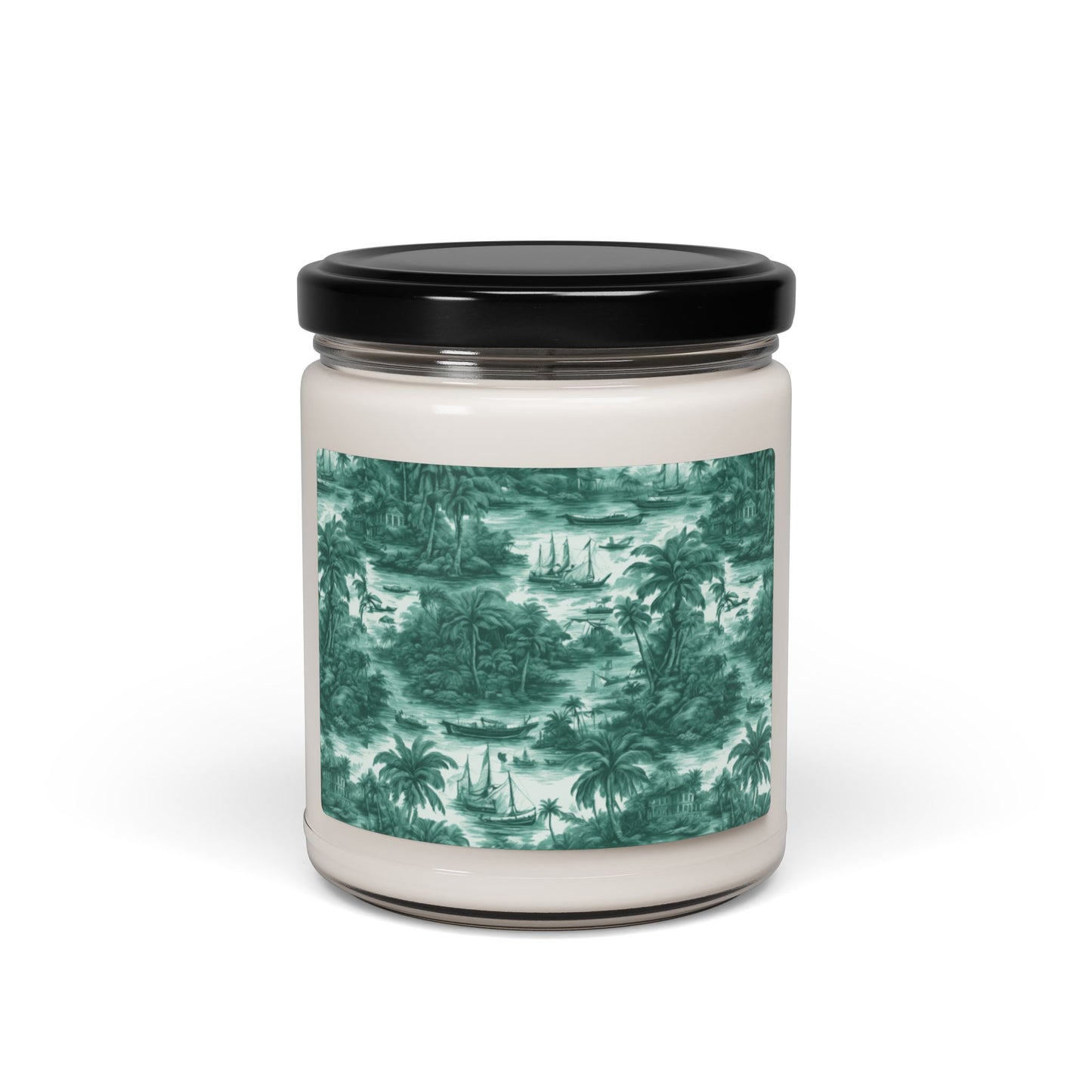 Scented Soy Candle, 9oz - Tropical Toile #1, evergreen