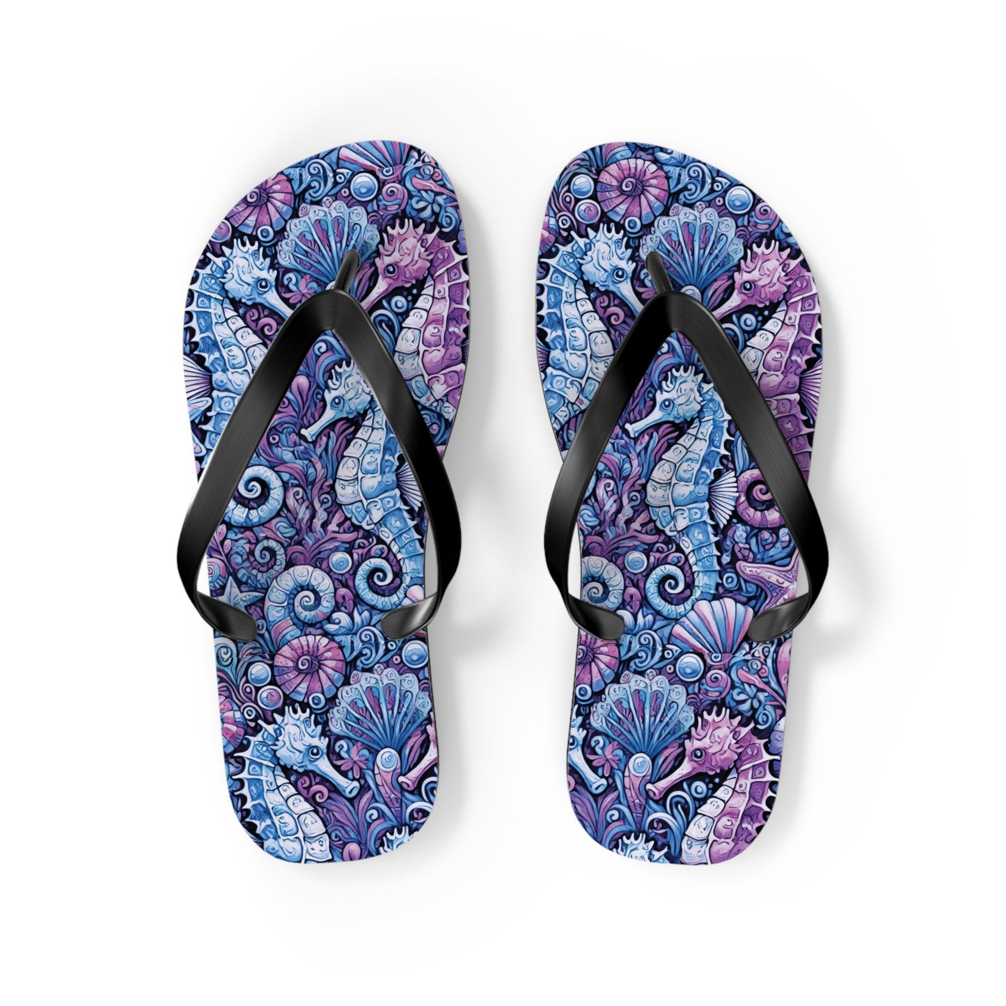 Flip Flops - Seahorses/Blue