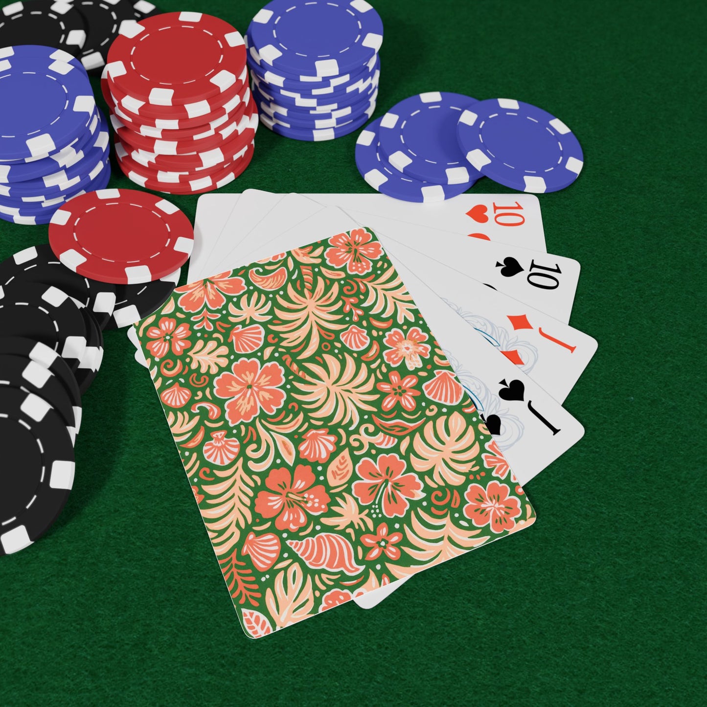 Poker Playing Cards - Beach Dreams, Green