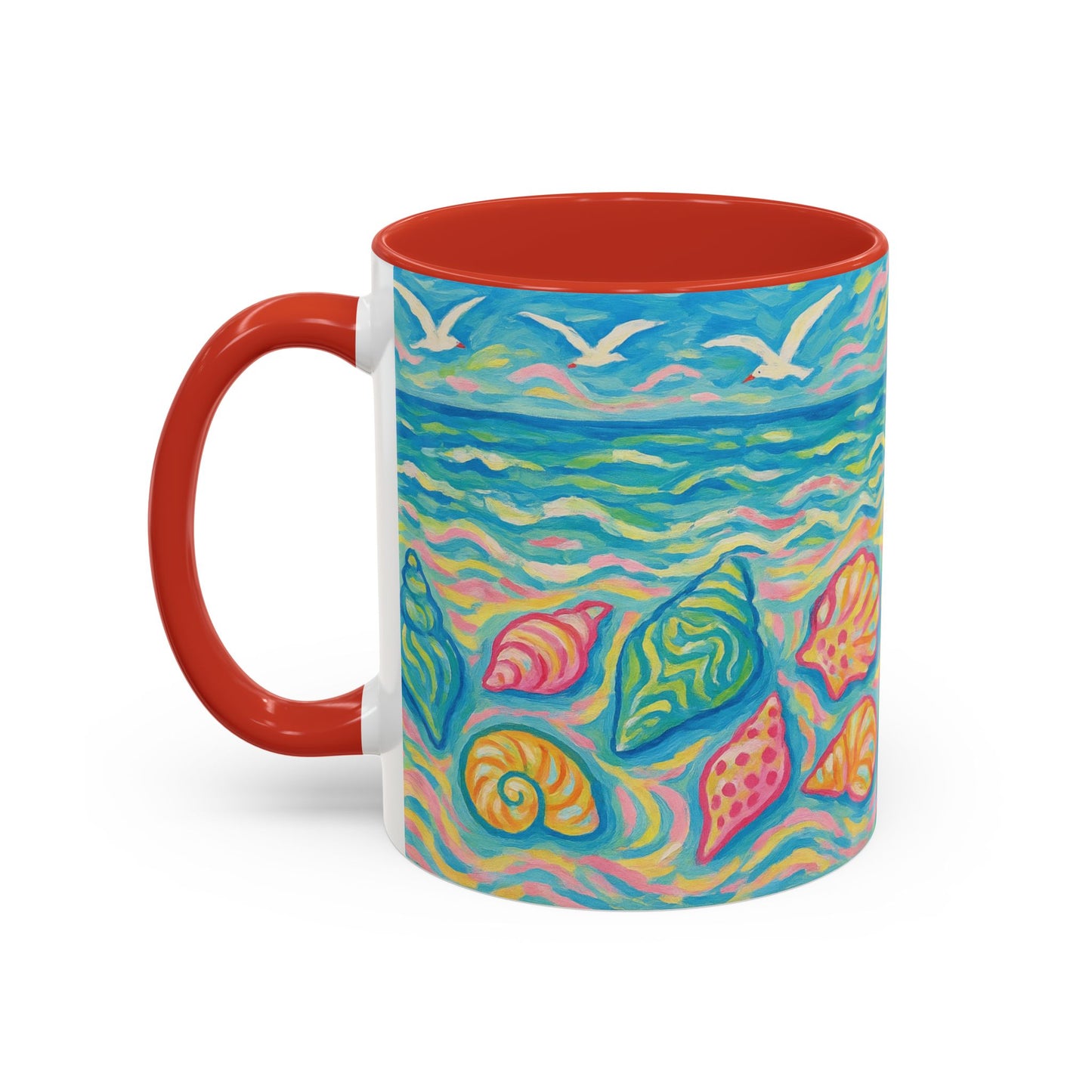 Accent Coffee Mug (11, 15oz), 8 Colors - Glow Seashells