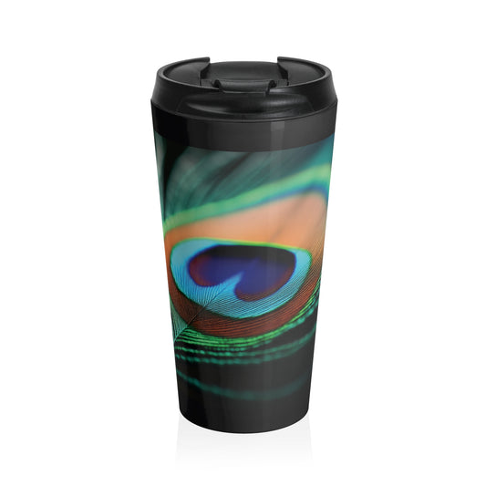 15 oz. Stainless Steel Travel Mug / Peacock Eye