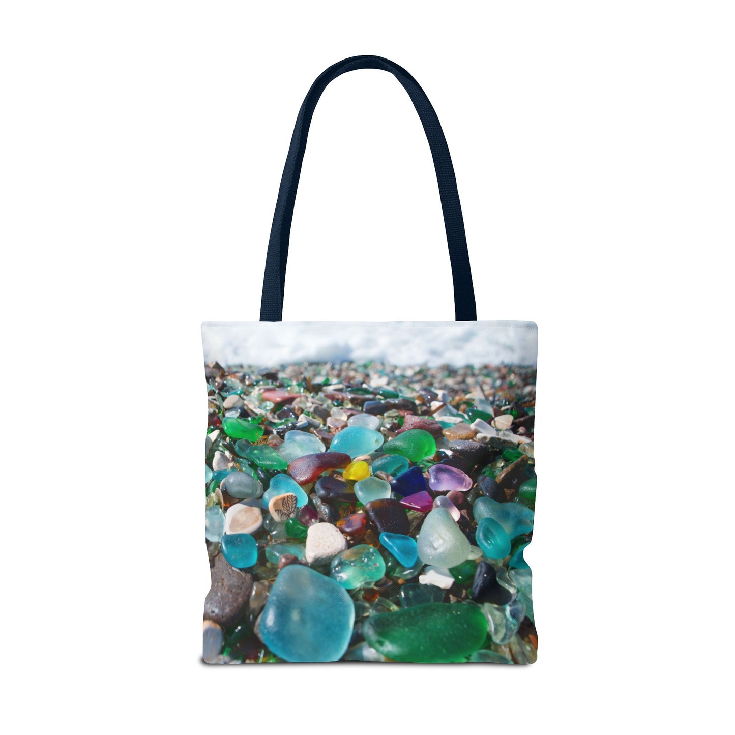 Beach Glass Tote Bag - Colorful Coastal Design, 3 Sizes