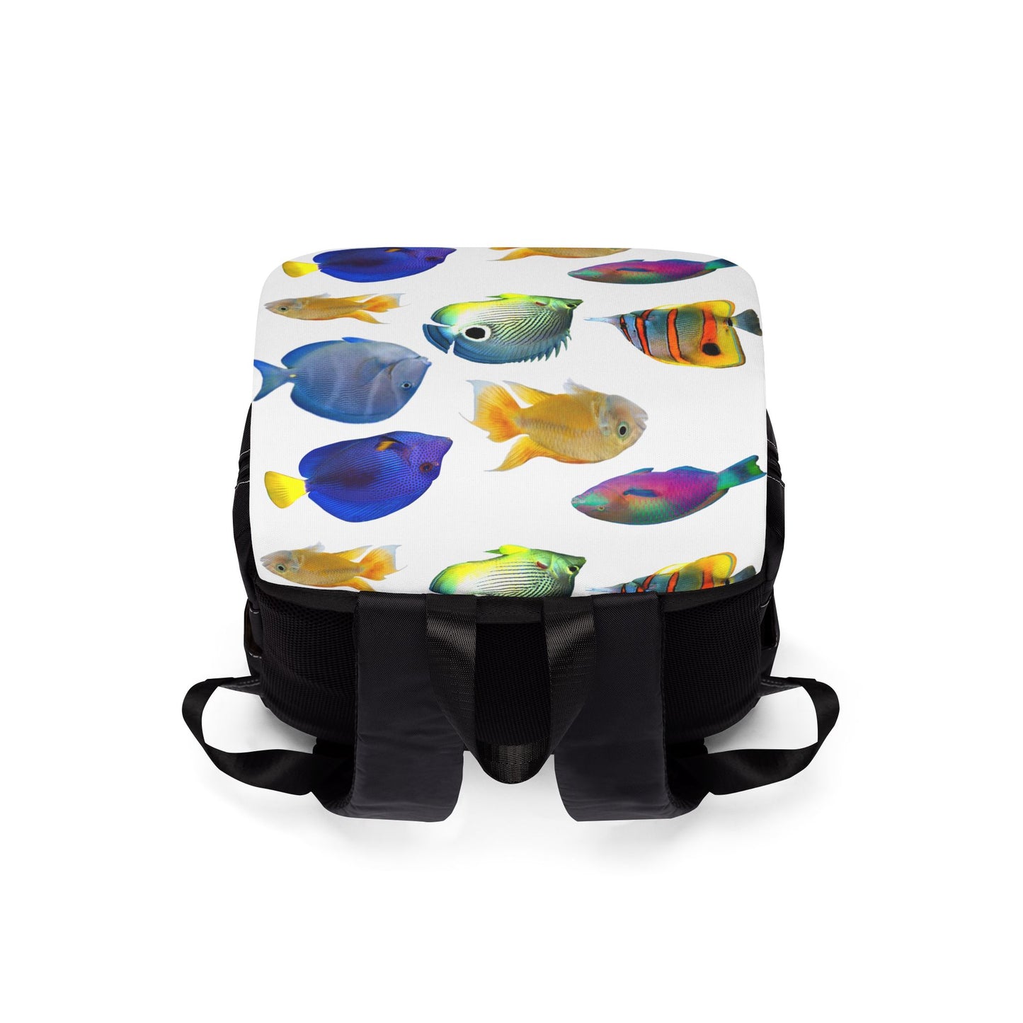 Tropical Casual Backpack - Perfect for Everyday Adventures / School of Fish, White
