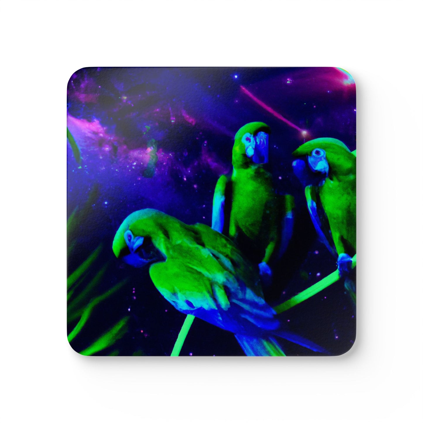 Four-piece Coaster Set - Galactic Parrot