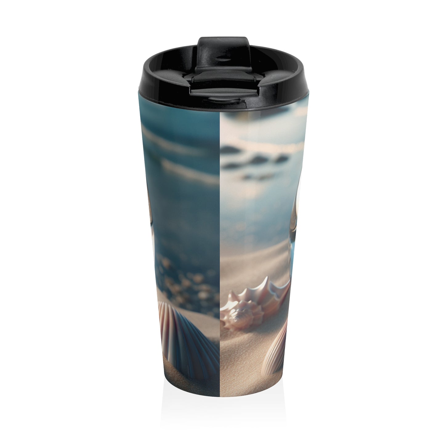 15 oz. Stainless Steel Travel Mug / Seashells & Crystal Ball