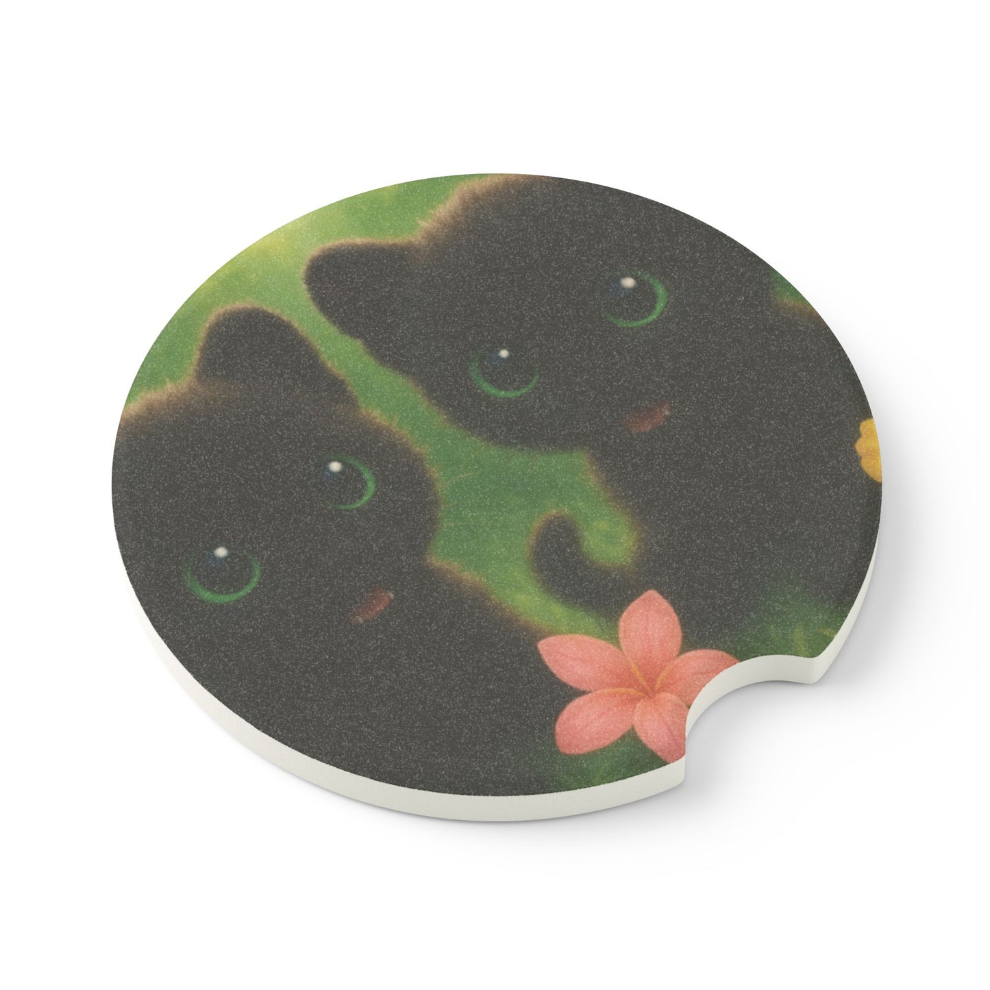 Soapstone Car Coaster - Baby Black Panthers