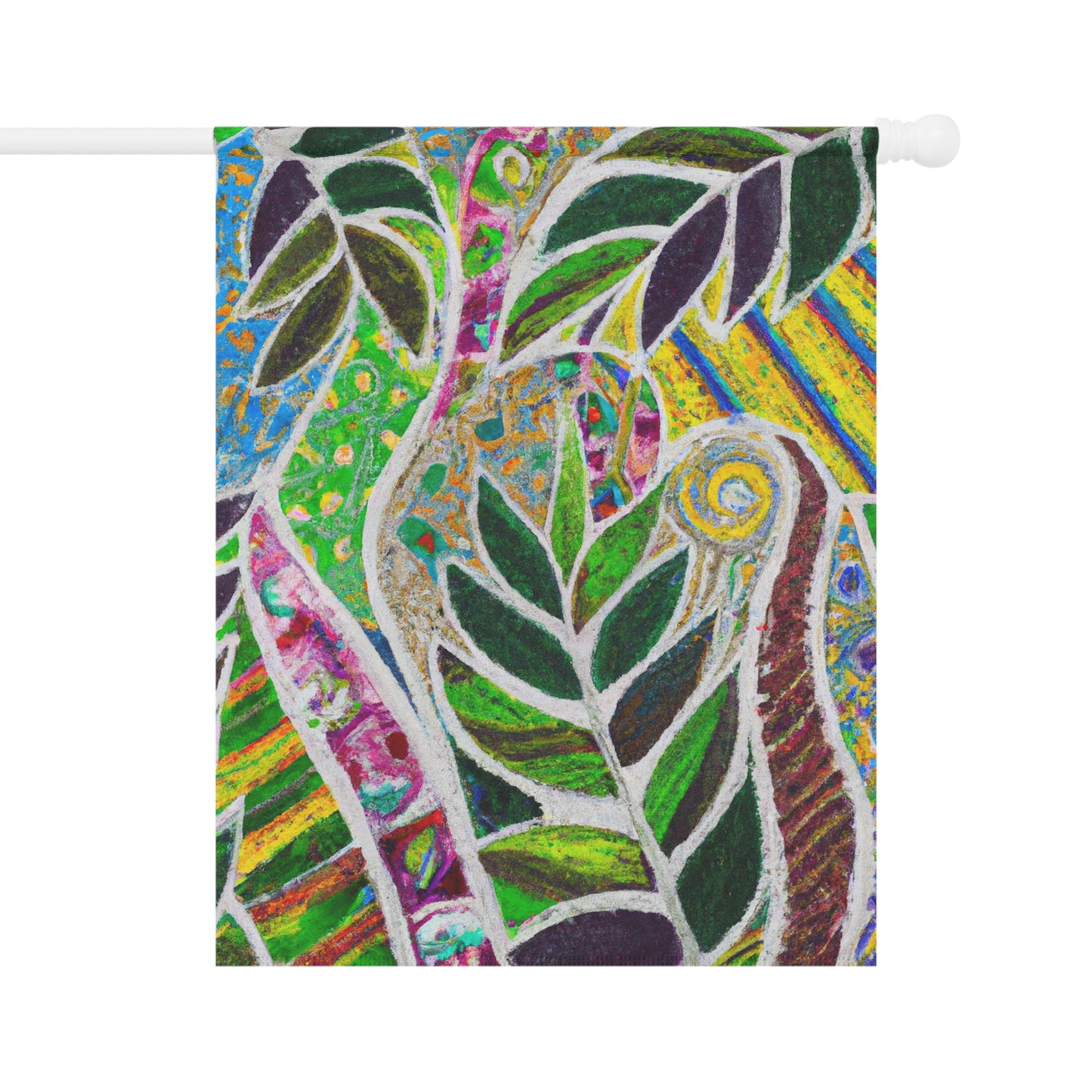 Tropical Garden Flag - Perfect for Outdoor Decor / Rainforest Amazon Whimsy
