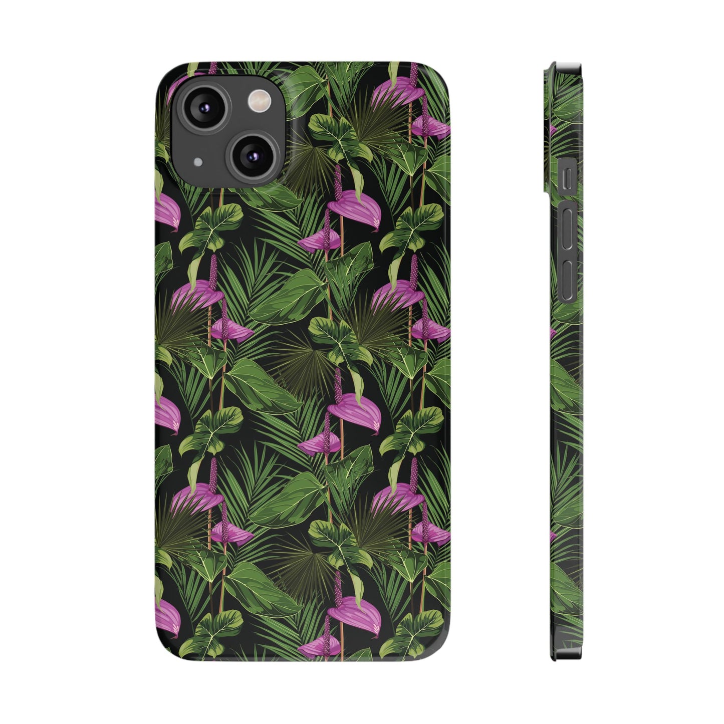 Slim Phone Cases - Anthurium and Palm