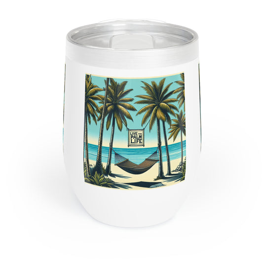 Chill Wine Tumbler, Hammock on the Beach, Teal