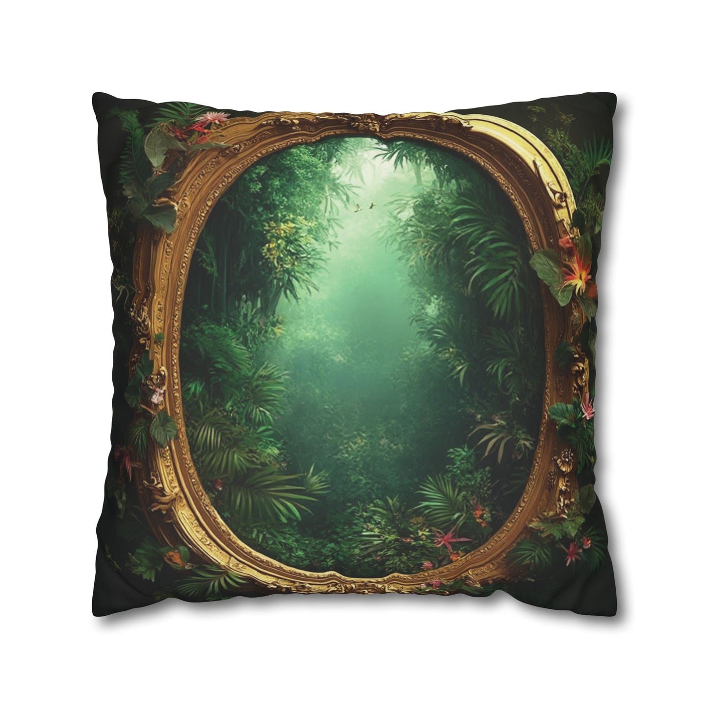 Faux Suede Square Pillowcase - Golden Portal to Paradise
