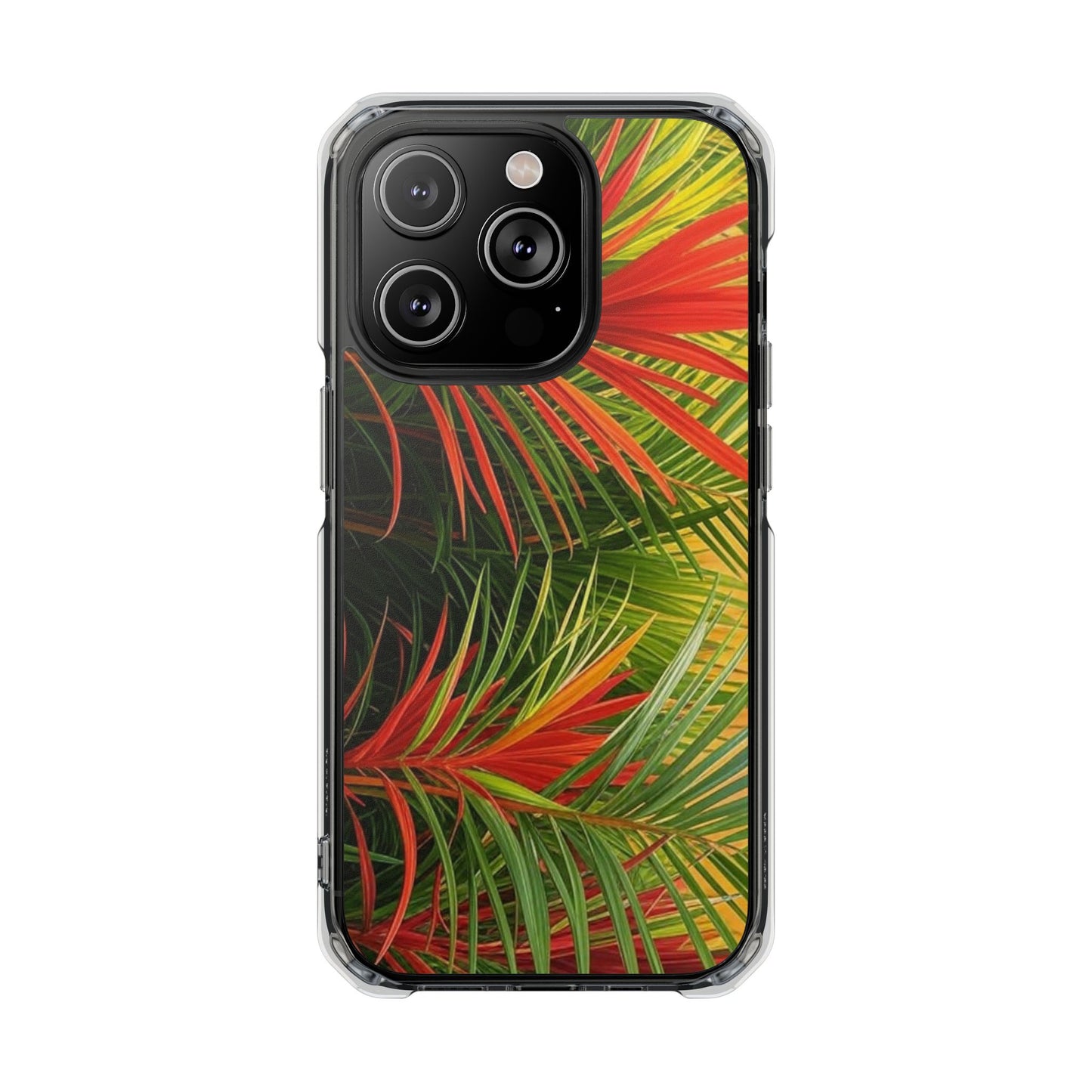 Red Flame Palm Magnetic Clear Phone Case, Many Models