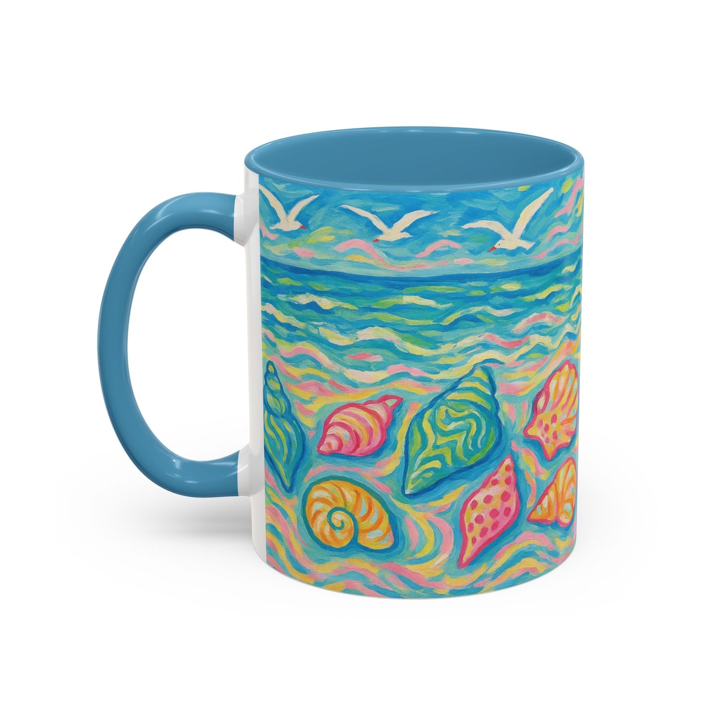 Accent Coffee Mug (11, 15oz), 8 Colors - Glow Seashells