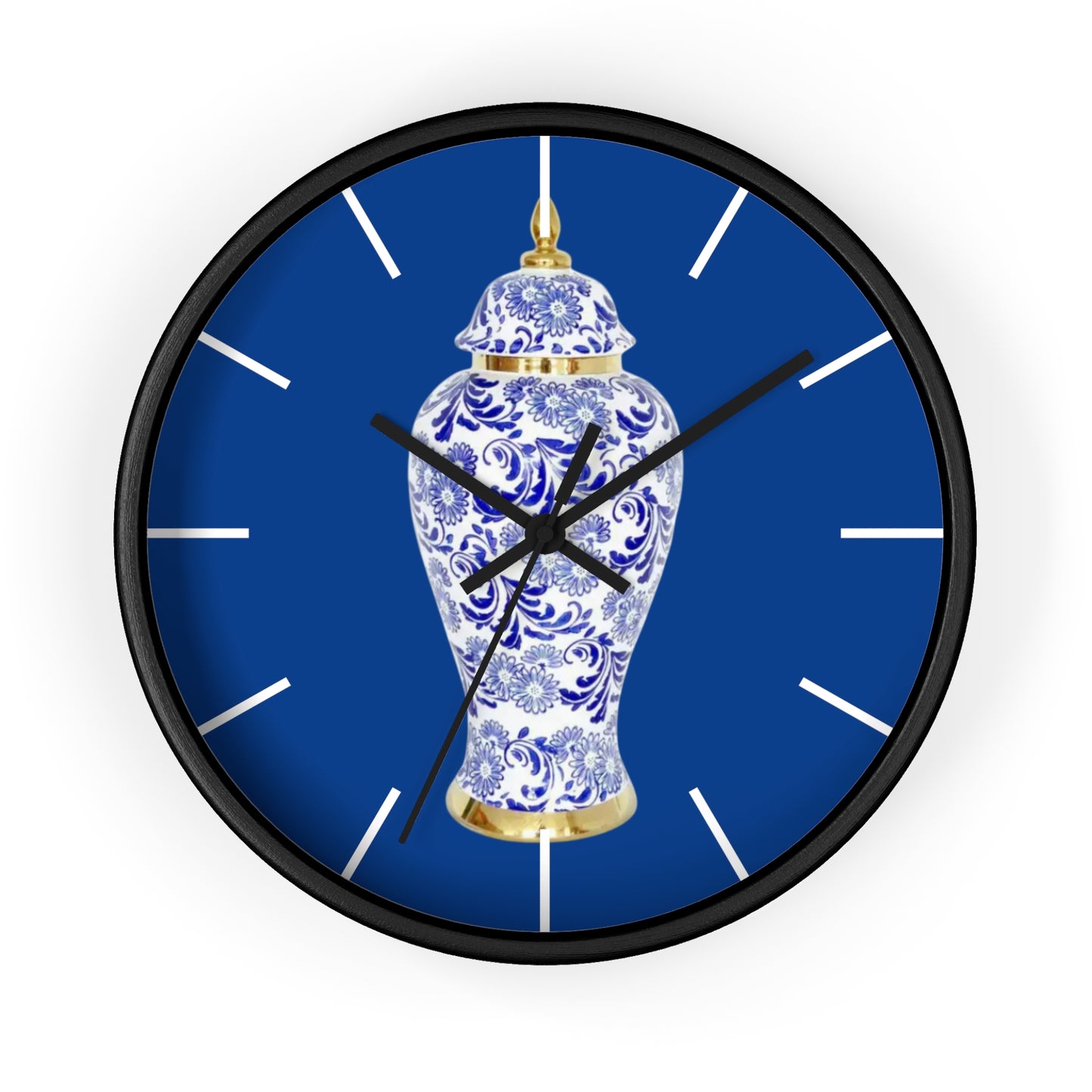 Wall Clock, Blue & White Ginger Jar, Hands/Base Variants