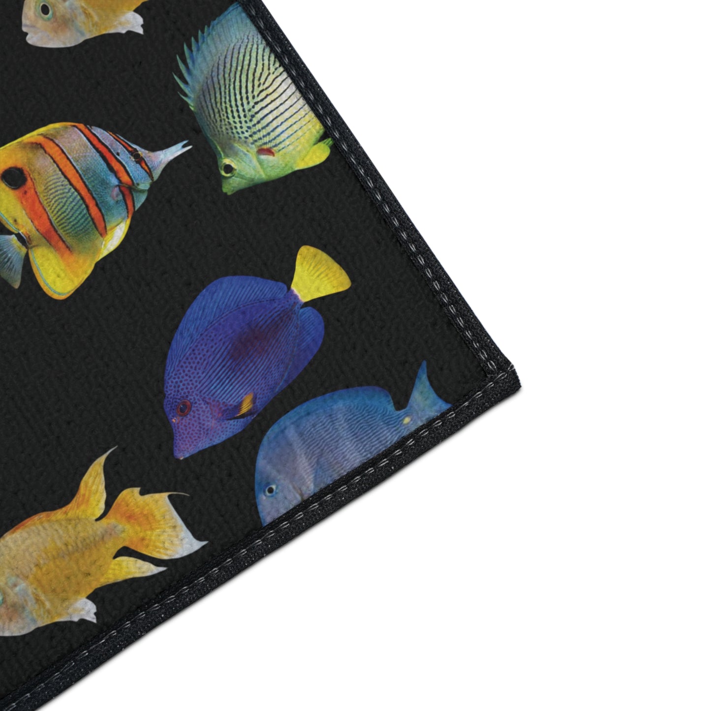 Heavy Duty Floor Mat, 5 Sizes – Tropical Area Rug for Home Décor / School of  Fish, Black