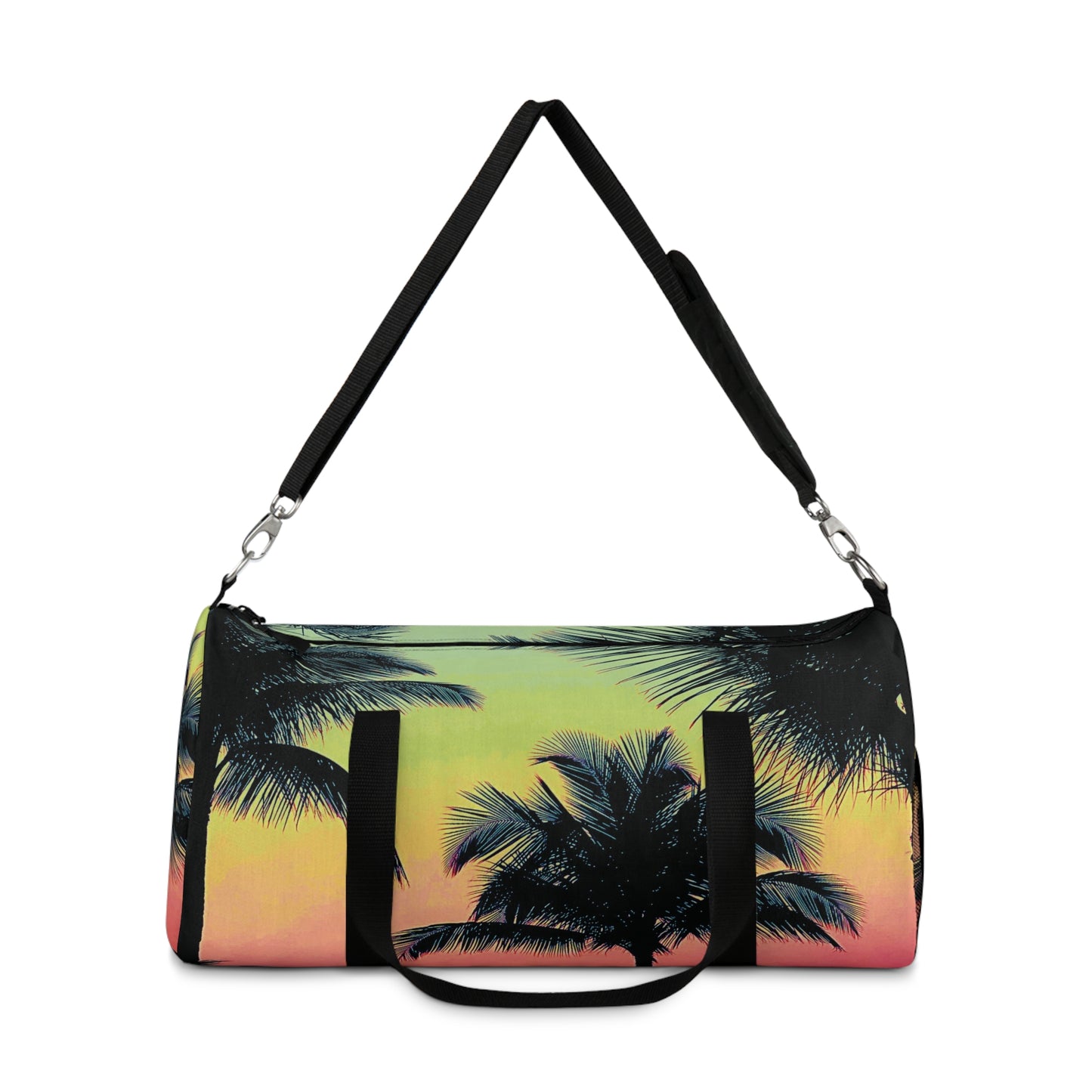 Tropical Duffel Bag - Perfect for Travel and Gym / Palm Glow, Sangria