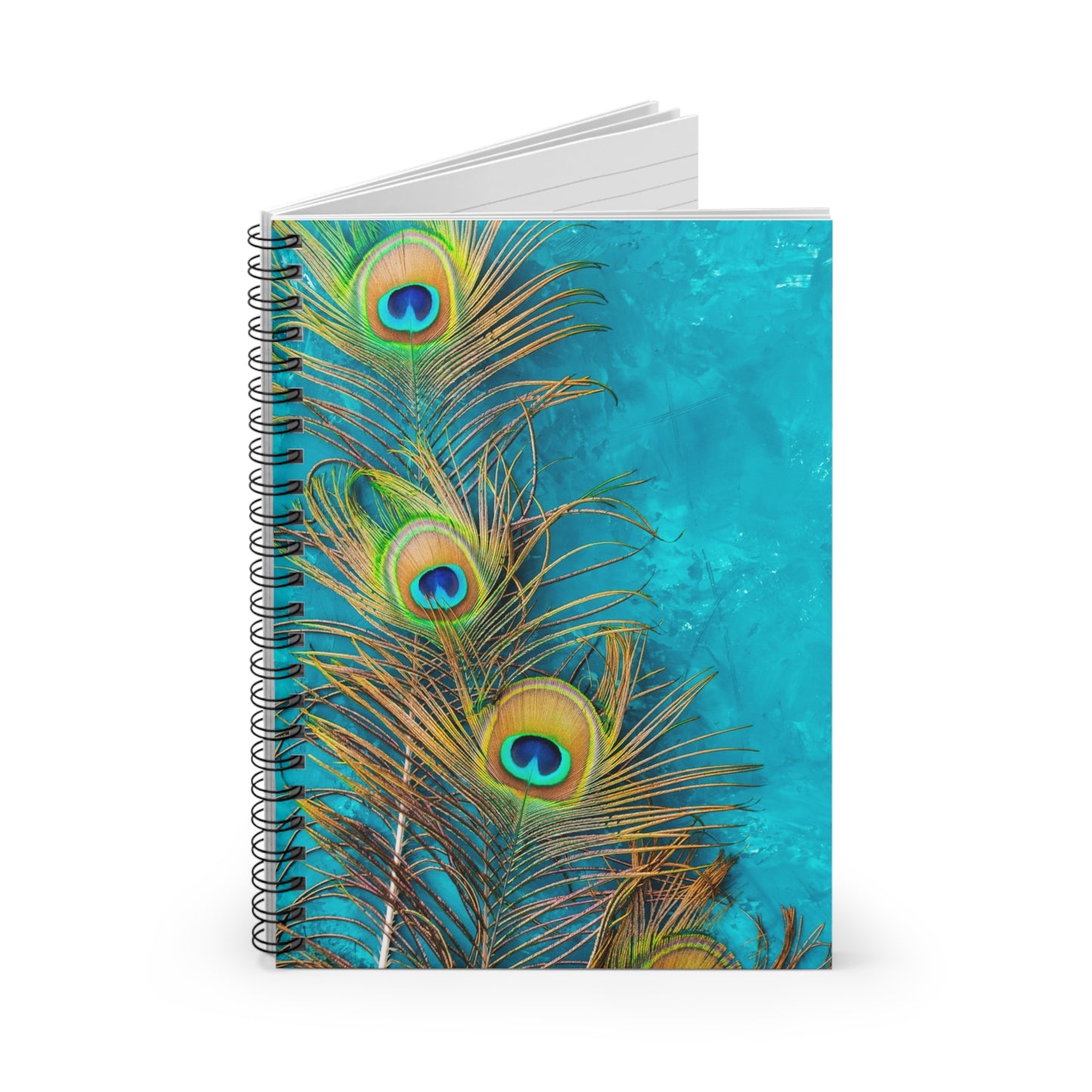 Spiral Notebook - Peacock Turquoise Glow