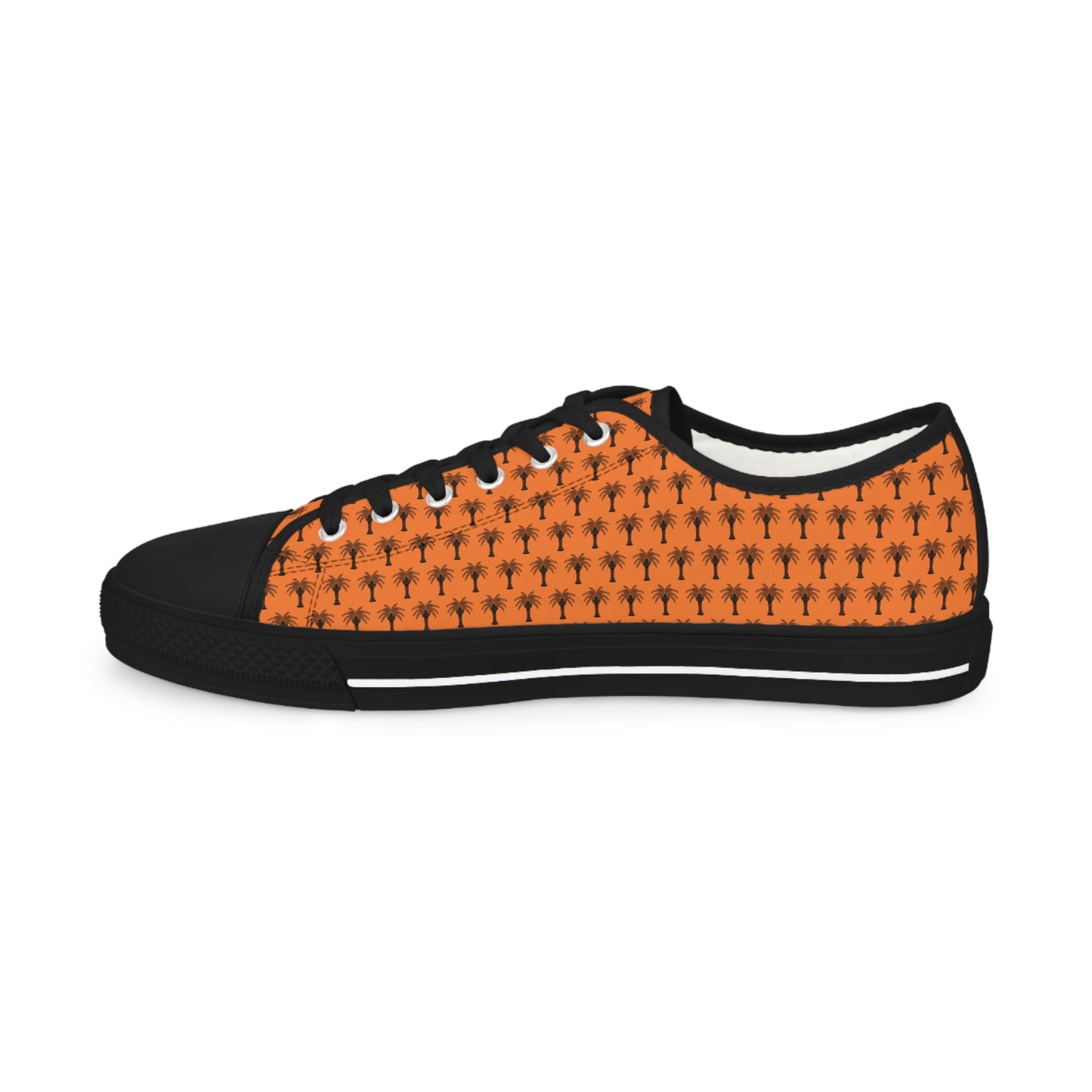 Men's Low Top Sneakers - Art Deco Palms, Light Orange