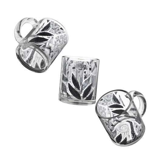 Tropical Glass Mug - 10oz Coffee Cup / Amazon Whimsy, Noir