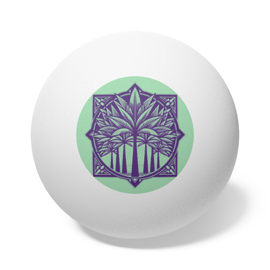 Tropical Paradise Ping Pong Balls - 6 Pack with Deco Palm Mint