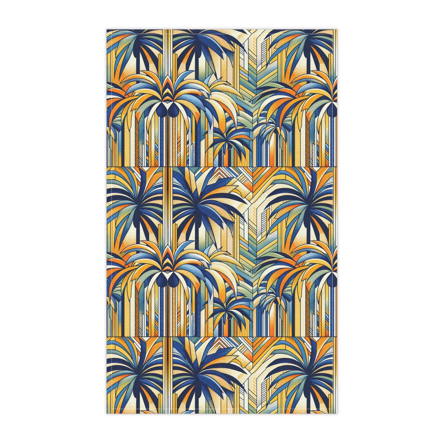 Tea Towels (cotton, poly), Stylized Blue Palms