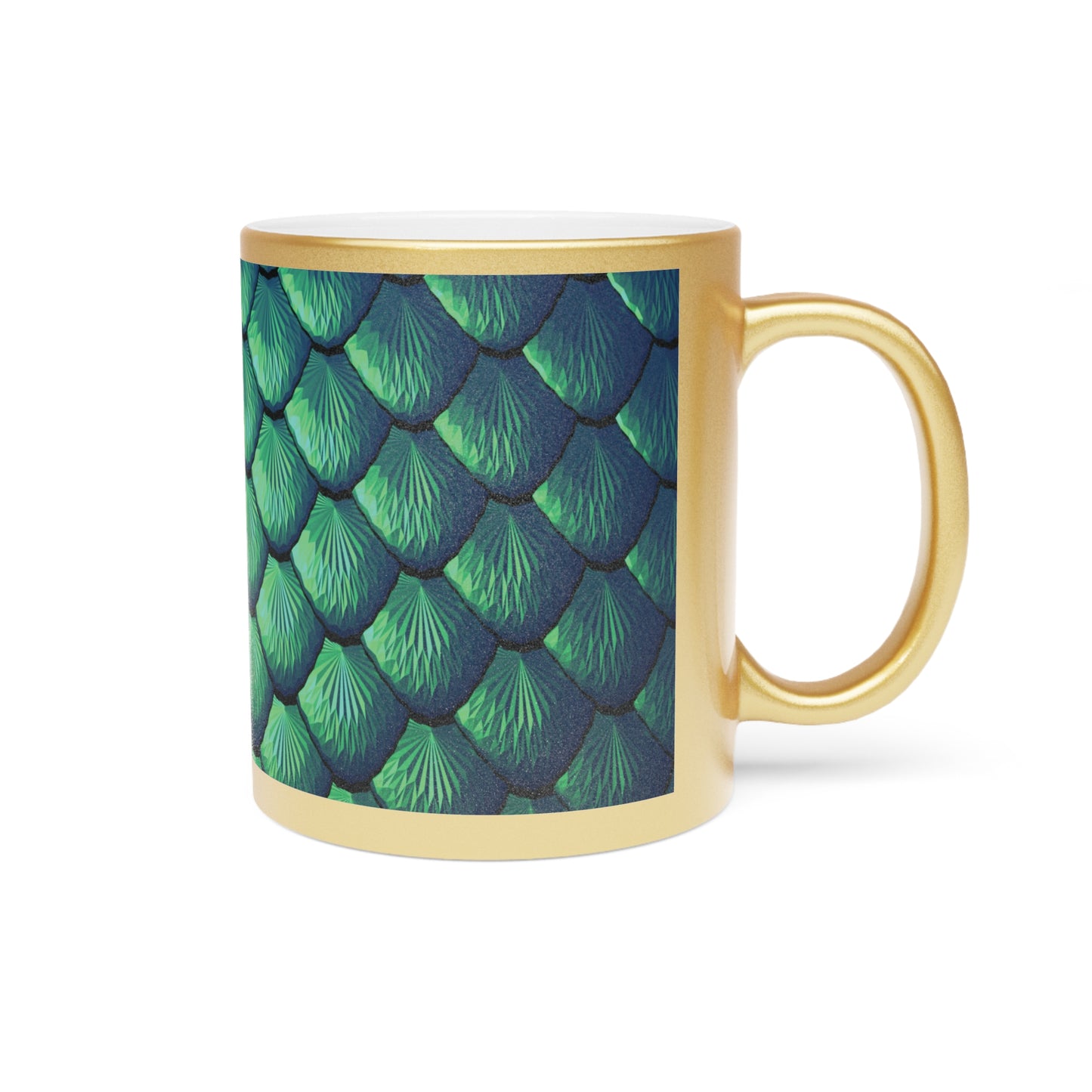 Tropical Metallic Mug, Gold or Silver - Pretty Mermaid Tail