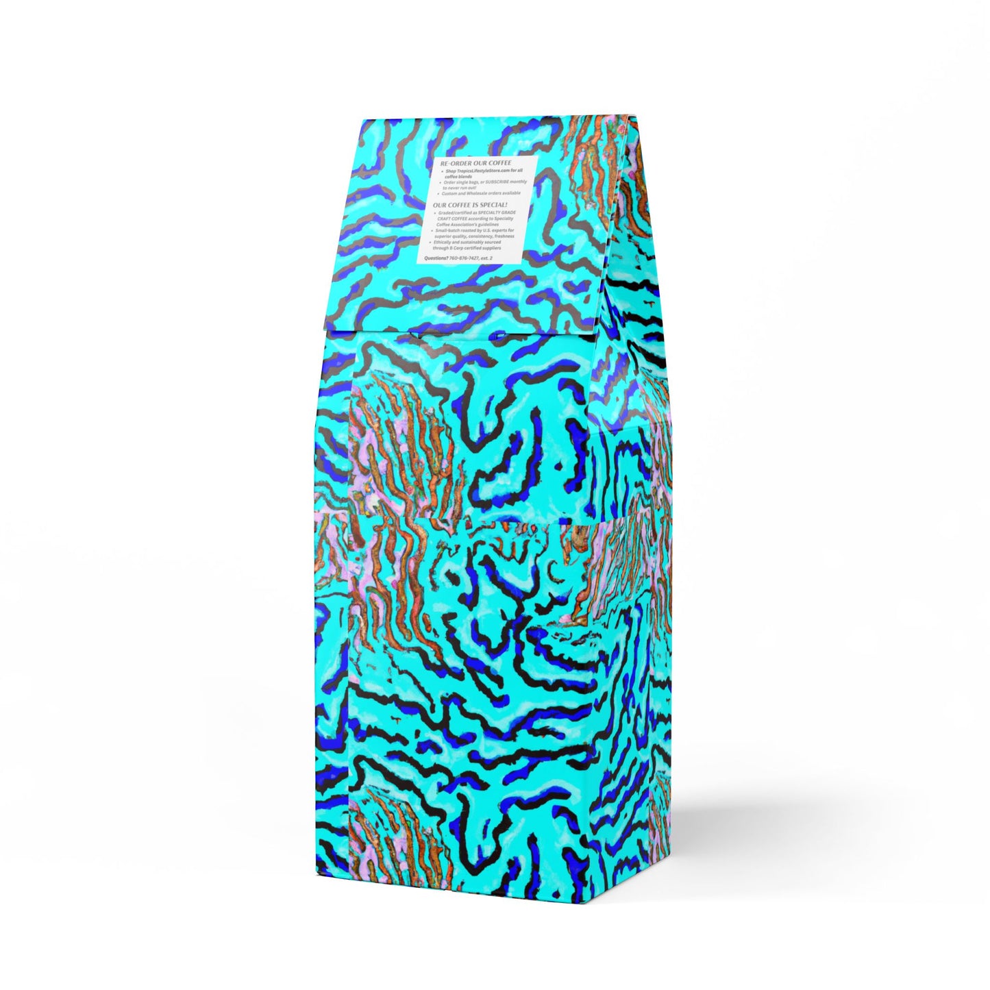 Beach Sunrise Blend™ (Light Roast) Specialty Grade Craft Coffee / Wild Coral Reef, Turquoise