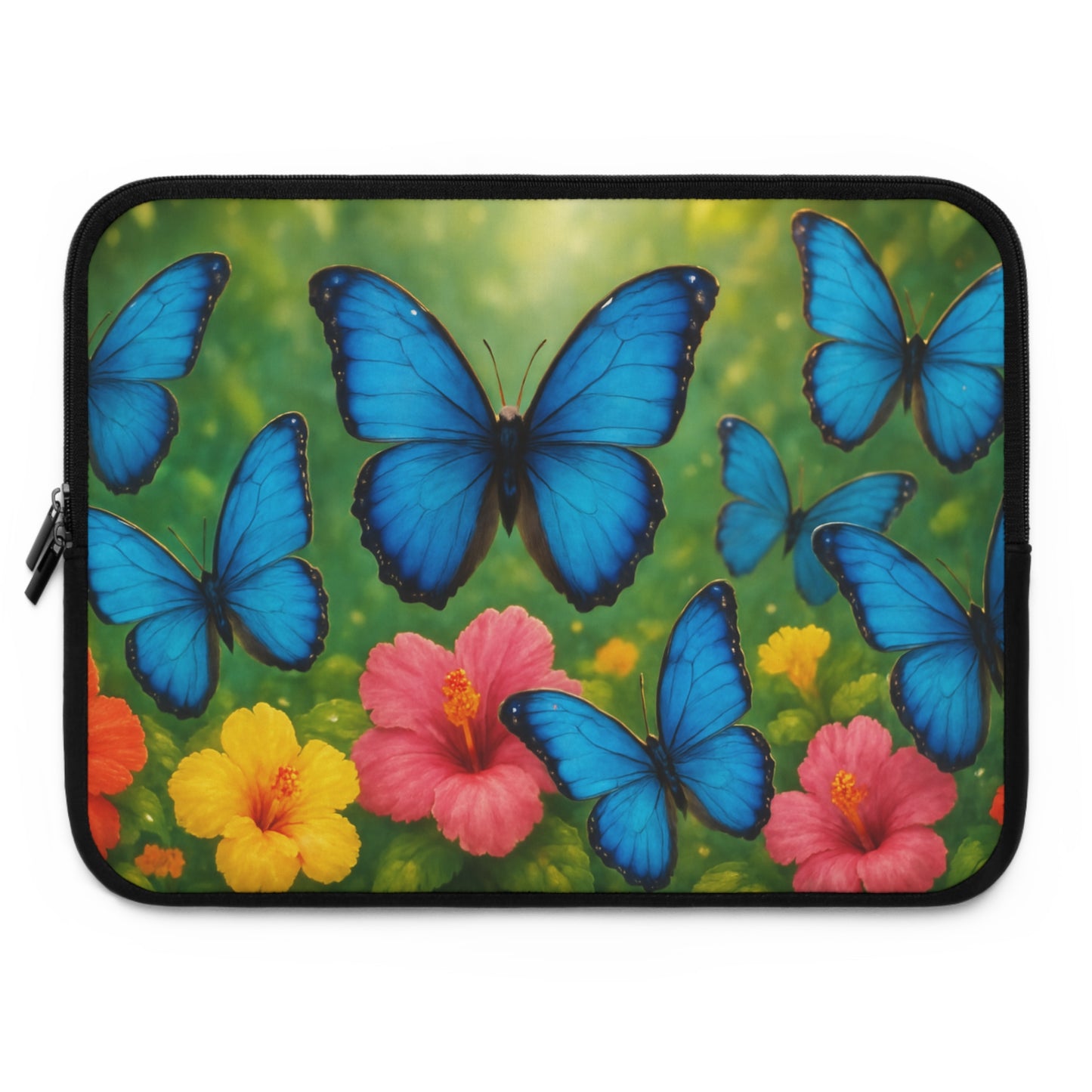 Tropical Laptop Sleeve, 5 Sizes - Perfect for Rainforest Lovers & Students / Morpho Butterfly Flight