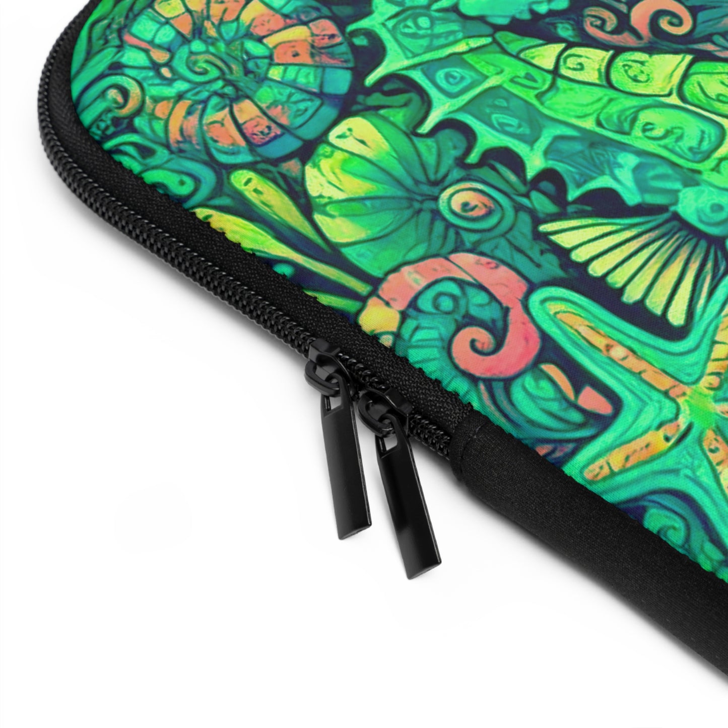 Tropical Laptop Sleeve, 5 Sizes - Perfect for Beach Lovers & Students / Seahorses,  Lime