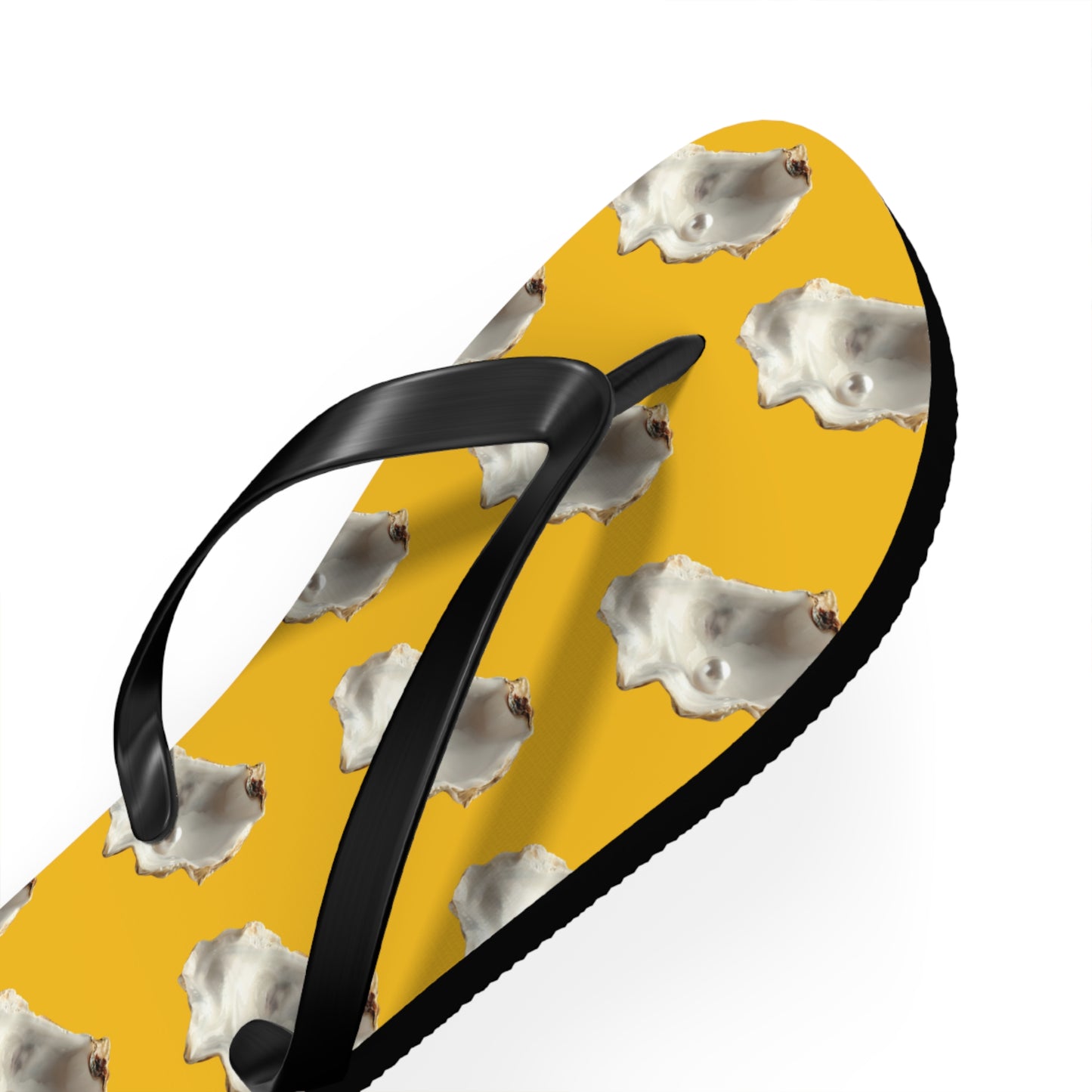 Flip Flops - White Pearl Oyster, yellow