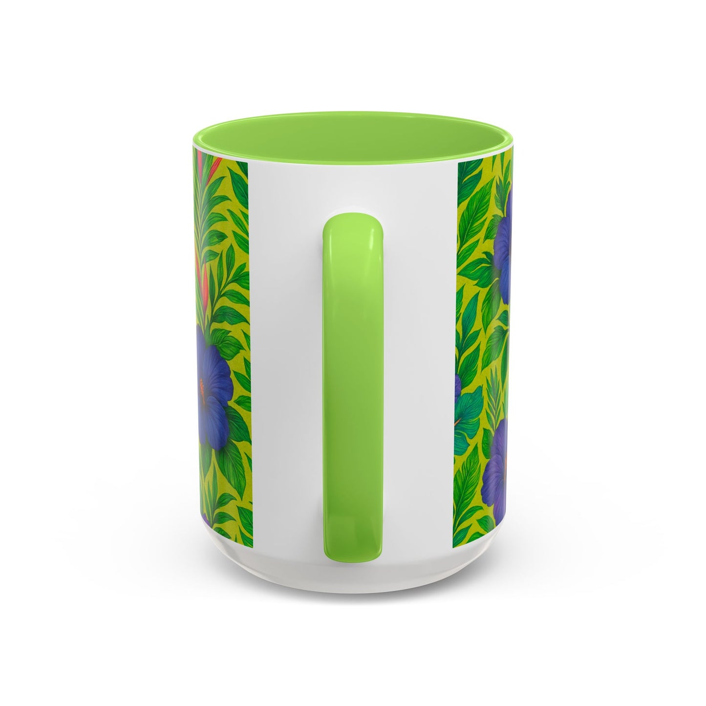 Vibrant Floral Coffee Mug - 11oz & 15oz / Midnight Flower Lime