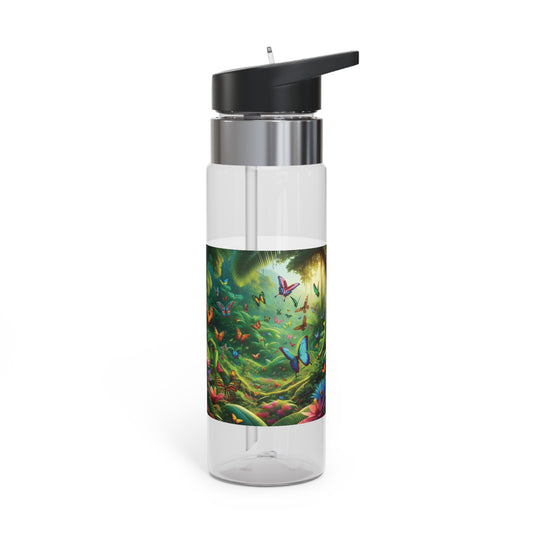 Tropical 20oz Tritan Sport Water Bottle -  Leakproof, Lightweight, BPA-Free / Butterflies in a Dell