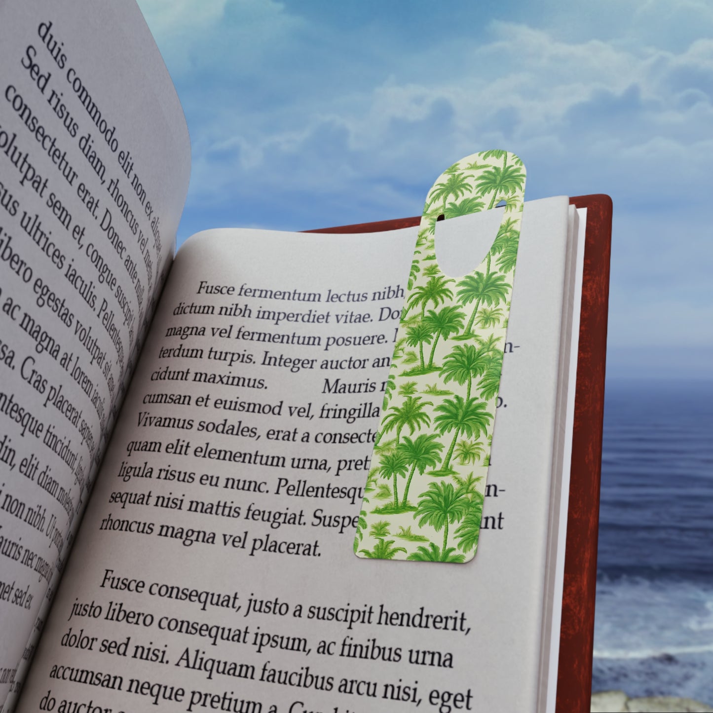 Bookmark - Aluminum, Playful Palms Toile Repeat