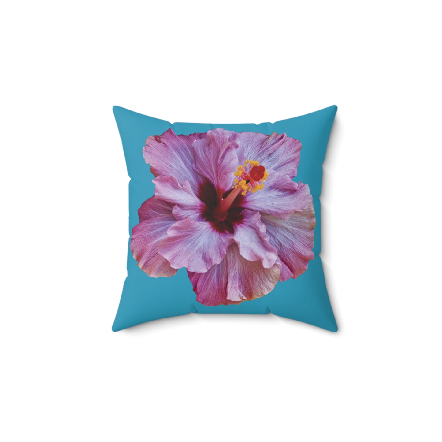 Decorative Pillow - Accent Cushion, 4 Sizes / Photo Purple Hibiscus, Turquoise