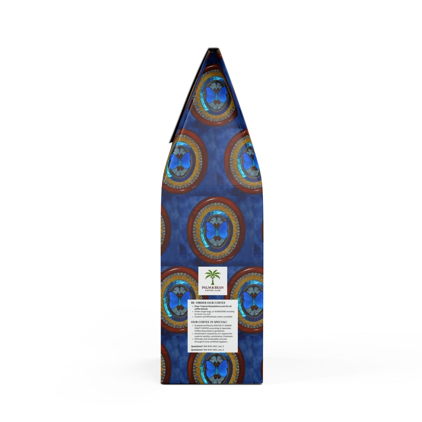 Black Coral Blend™ (Dark French Roast) Specialty Grade Craft Coffee / Real Framed Brazilian Butterflies